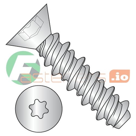 Newport Fasteners Thread Cutting Screw, #4 x 3/4 in, Zinc Plated Steel Flat Head Torx Drive, 10000 PK 118007